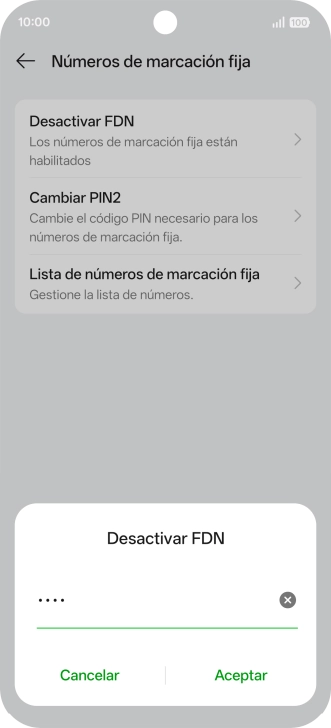 Introduce el código PIN2 y pulsa Aceptar. Introduce el código PIN2 y pulsa Aceptar.