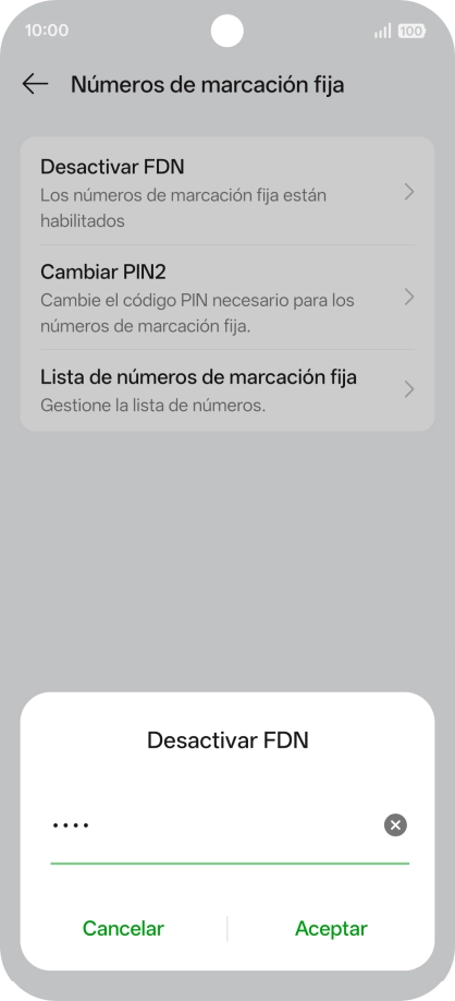 Introduce el código PIN2 y pulsa Aceptar. Introduce el código PIN2 y pulsa Aceptar.