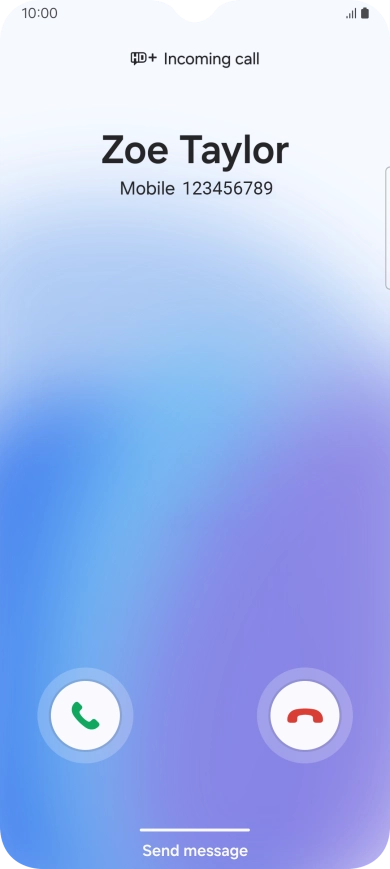 Press and drag the accept call icon right. Press and drag the accept call icon right.