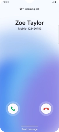 Press and drag the accept call icon right. Press and drag the accept call icon right.
