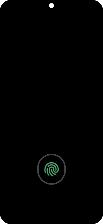 Place your finger on the fingerprint sensor to unlock your phone.