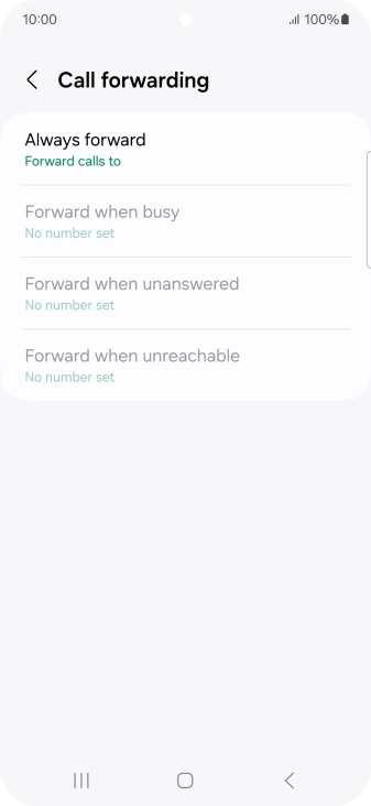Press the required divert type. Press the required divert type.