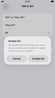 Press Enable Siri. Press Enable Siri.