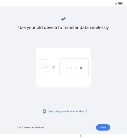 Follow the instructions on the screen to transfer the content from another phone and finish the activation of your phone. Follow the instructions on the screen to transfer the content from another phone and finish the activation of your phone.