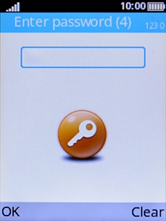 Key in your barring password and press the Left selection key. The default barring password is 1919.