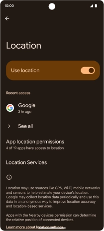 Press App location permissions. Press App location permissions.