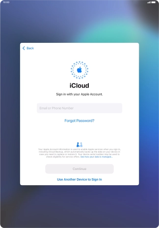 Press Email or Phone Number and key in the username for your Apple ID.