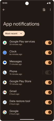 Press the drop down list.