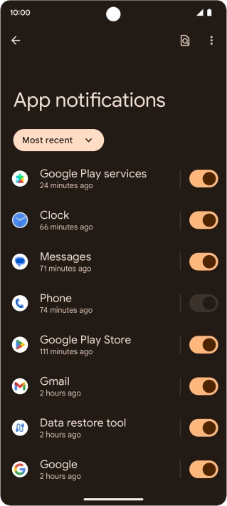 Press the drop down list.