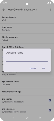 Key in the required account name and press OK.