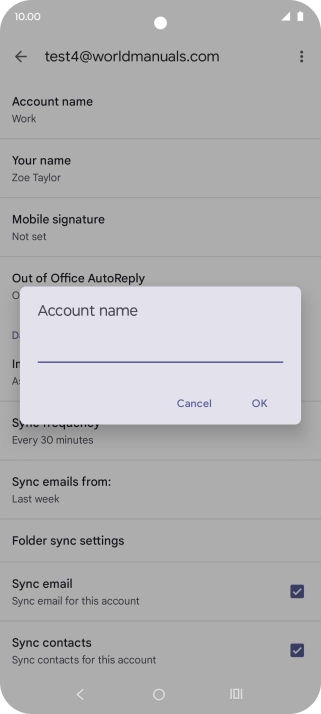 Key in the required account name and press OK.