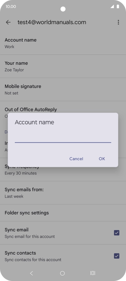 Key in the required account name and press OK.