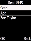 Press the Navigation key when you've written your text message.