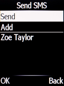 Press the Navigation key when you've written your text message.