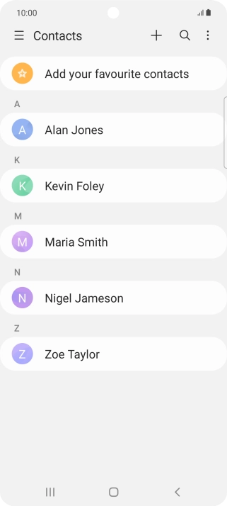 Press the new contact icon. Press the new contact icon.