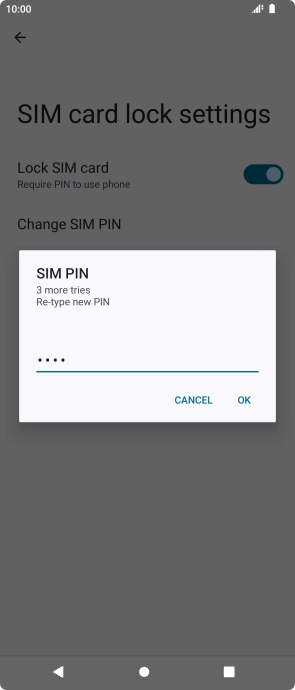 Key in the new PIN again and press OK. Key in the new PIN again and press OK.