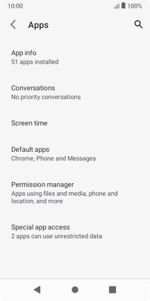 Press App info.