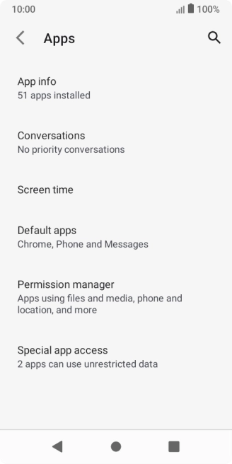 Press App info.