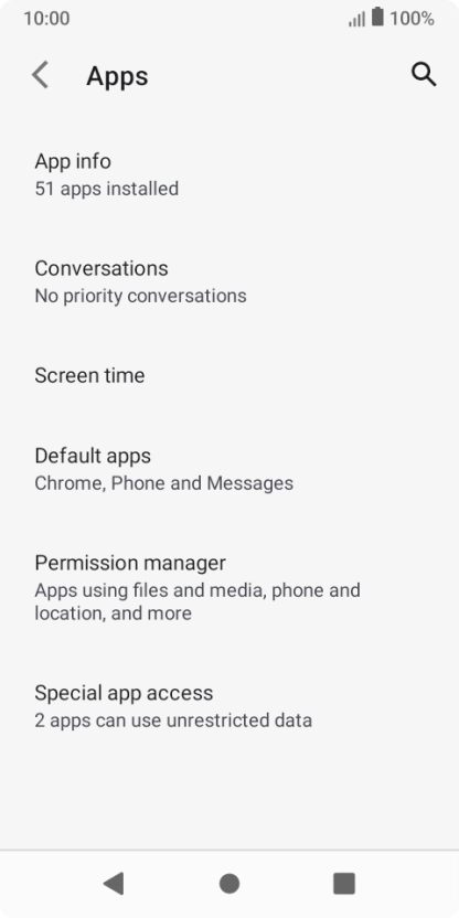 Press App info.