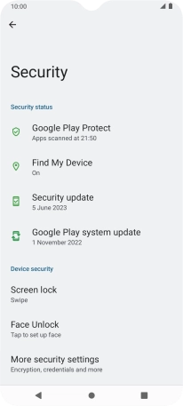 Press More security settings. Press More security settings.