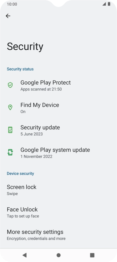 Press More security settings. Press More security settings.