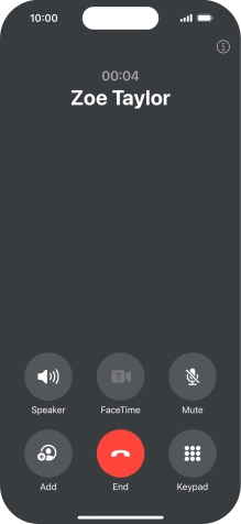 Press the end call icon to end the call and return to the home screen. Press the end call icon to end the call and return to the home screen.