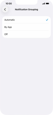 Press the required setting.