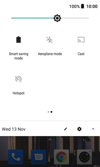 Press the low power mode icon. Press the low power mode icon.