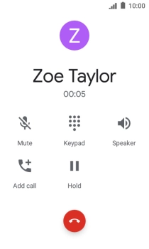 Press the end call icon. Press the end call icon.