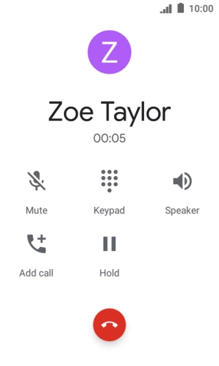 Press the end call icon. Press the end call icon.