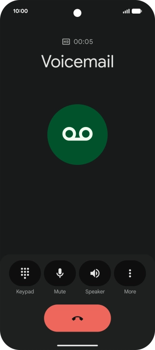 Press the end call icon. Press the end call icon.