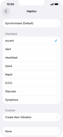 Press the required setting to turn on the function.