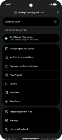 Press Manage apps and device. Press Manage apps and device.