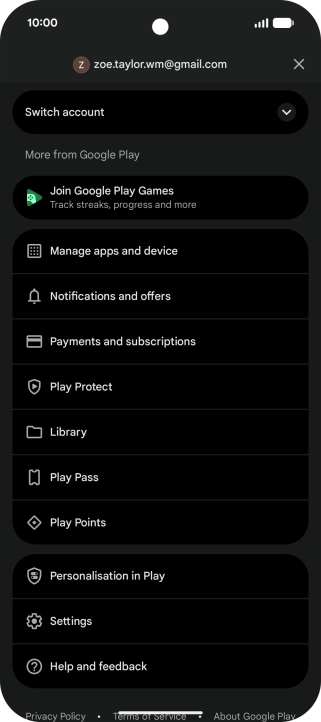 Press Manage apps and device. Press Manage apps and device.
