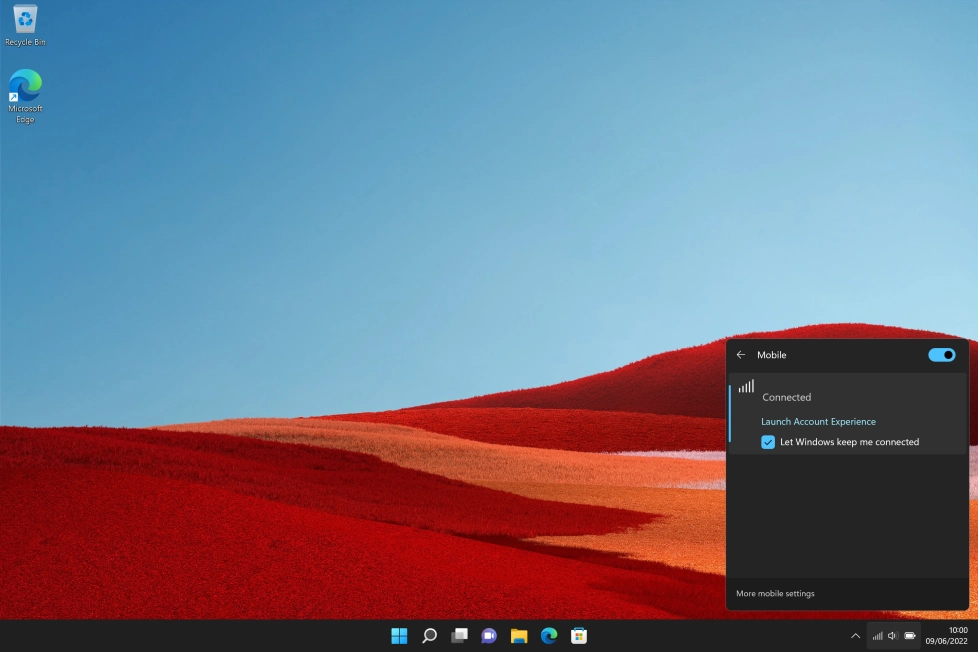 Click the desktop.