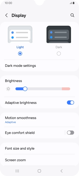 Press the indicator next to 