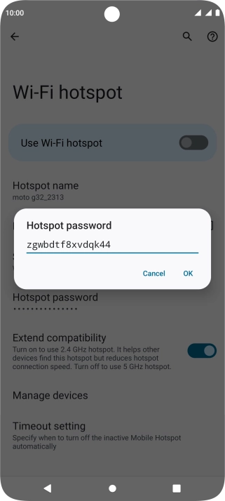 Key in the required password and press OK.