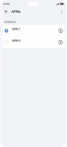 Press the field next to the data connection to activate it. Press the field next to the data connection to activate it.
