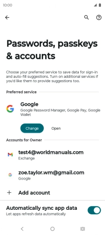 Press the required email account. Press the required email account.