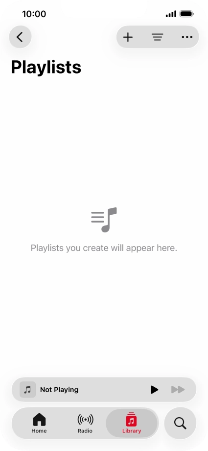 Press the new playlist icon. Press the new playlist icon.