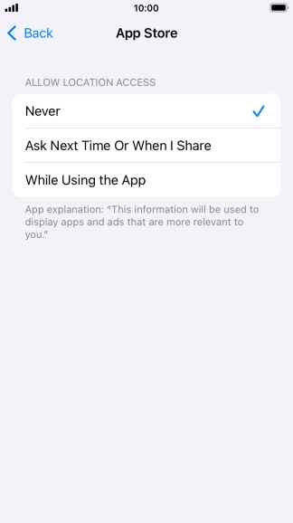 Press the required setting to turn the function on or off. Press the required setting to turn the function on or off.