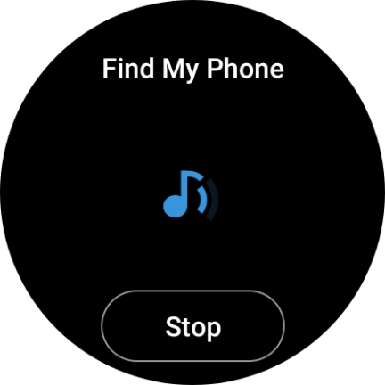 Press Stop when you've found your phone. Press Stop when you've found your phone.