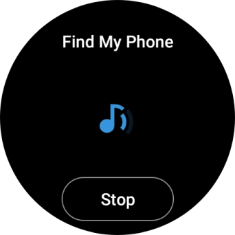 Press Stop when you've found your phone. Press Stop when you've found your phone.