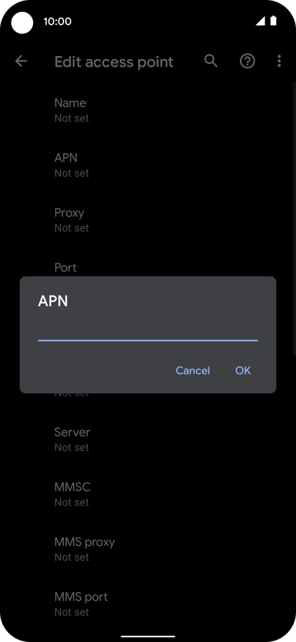 Key in wap.vodafone.co.uk and press OK. Key in wap.vodafone.co.uk and press OK.