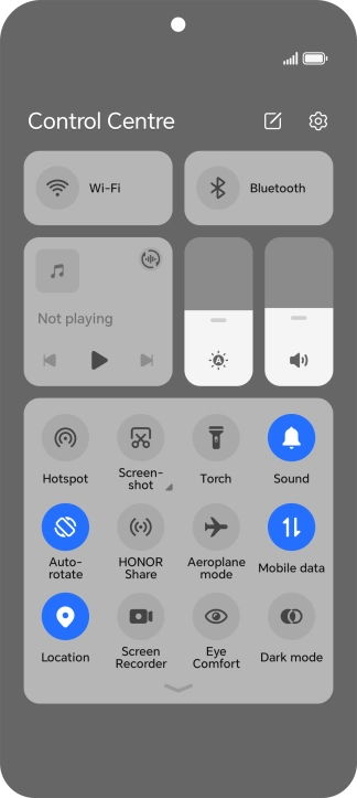 Press the settings icon.