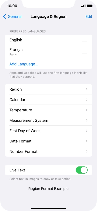 To subsequently select another language as the default language, press the move icon next to the required language and drag it to the top of the list. To subsequently select another language as the default language, press the move icon next to the required language and drag it to the top of the list.