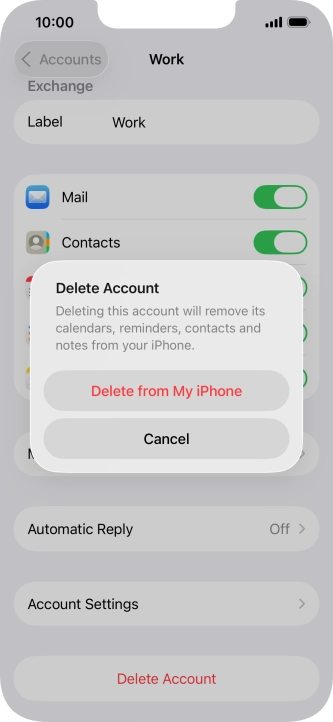Press Delete from My iPhone.