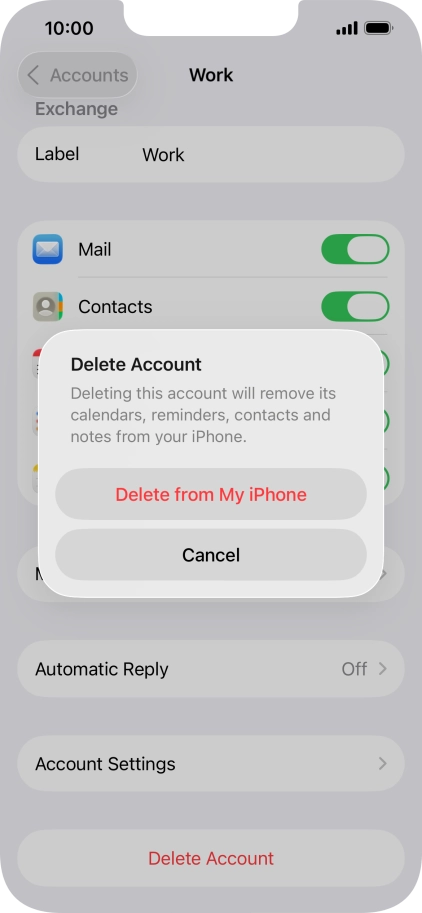 Press Delete from My iPhone.