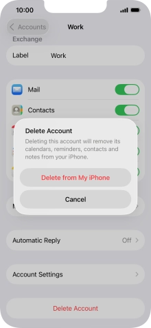 Press Delete from My iPhone. Press Delete from My iPhone.