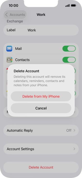 Press Delete from My iPhone. Press Delete from My iPhone.